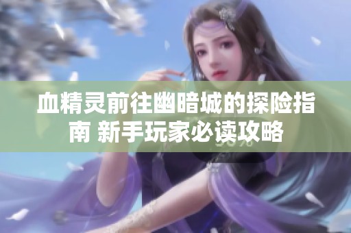 血精灵前往幽暗城的探险指南 新手玩家必读攻略