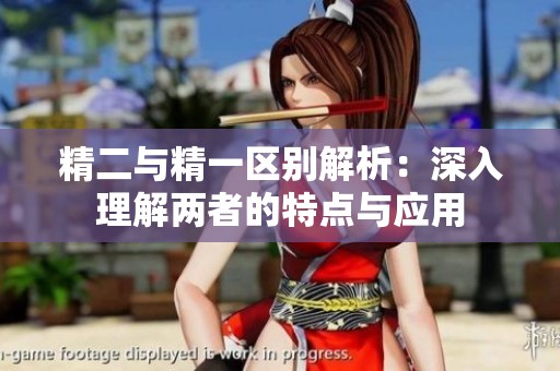 精二与精一区别解析：深入理解两者的特点与应用