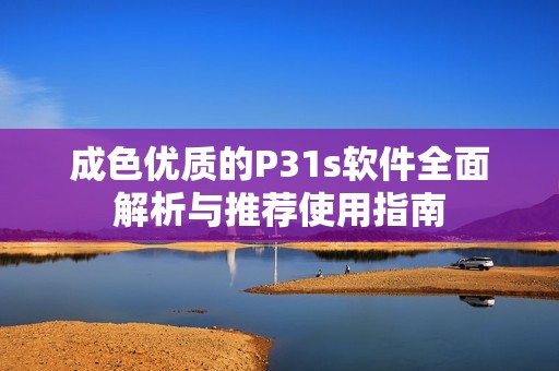 成色优质的P31s软件全面解析与推荐使用指南