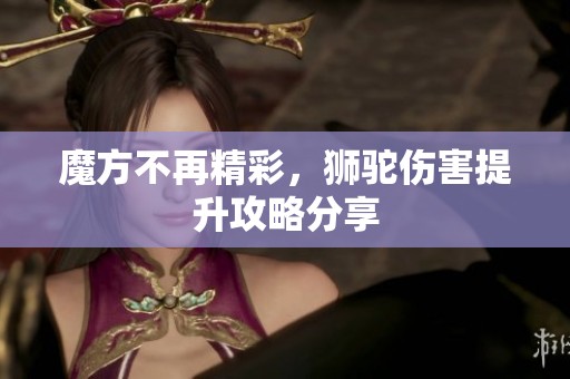 魔方不再精彩，狮驼伤害提升攻略分享
